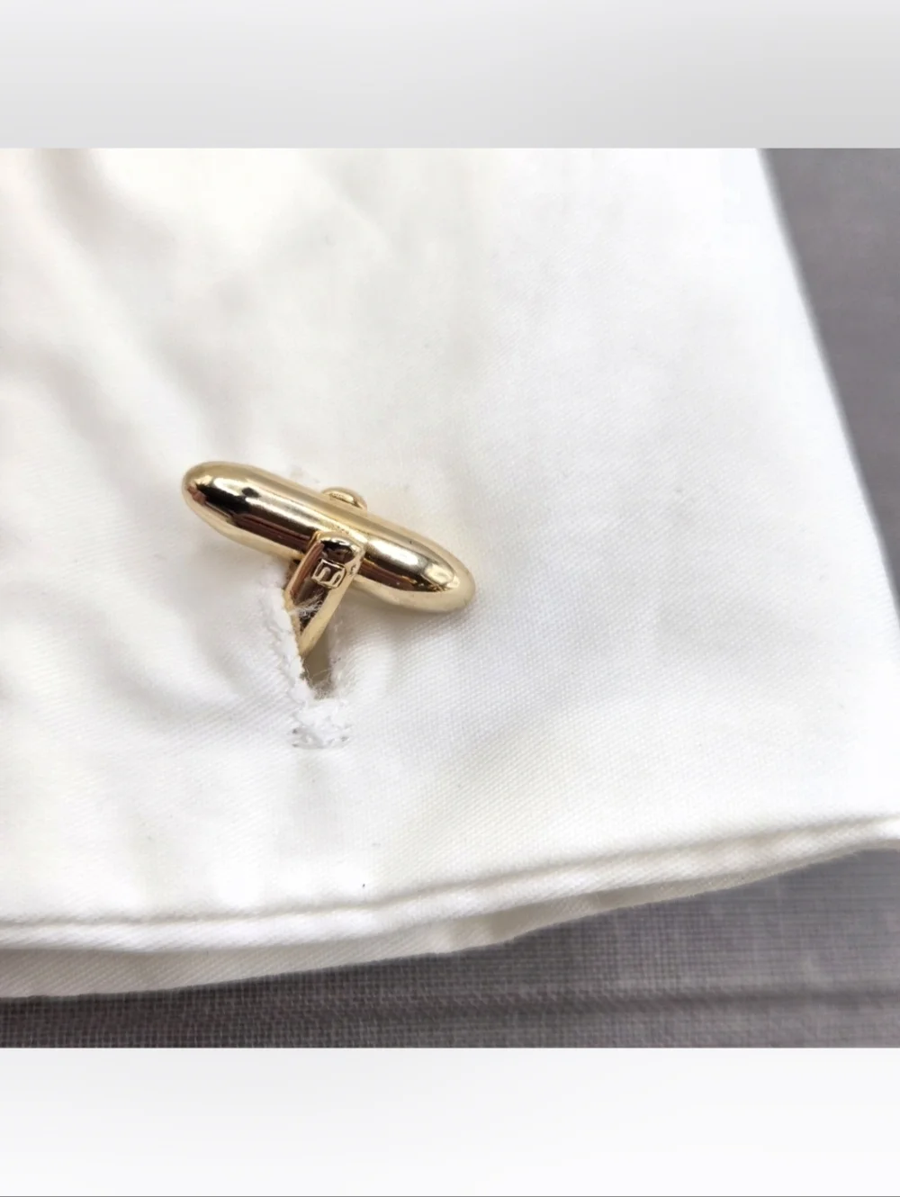 Vintage Gold Cufflinks Tie Tack Retro Elcectic Grandpa Mid Century Geometric